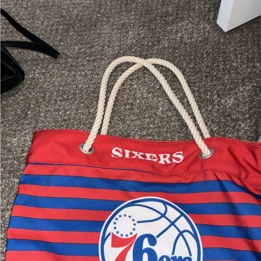 Forever Collectibles Red and Blue Sixers Tote Bag